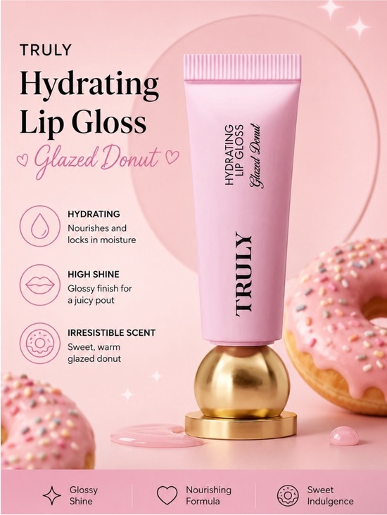 TRULY Other - TRULY Soft Serve Peptide Lip Gloss— Soft Serve Shade Nude Pink Tube